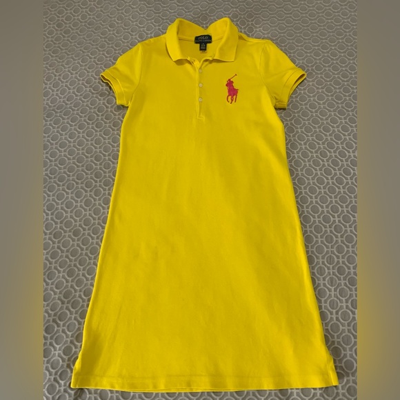 Polo Ralph Lauren Other - Girl’s Polo Ralph Lauren Shirt Dress Size 8-10 Med University Yellow EUC
